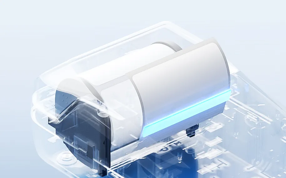 Internal thermal printing mechanism without an ink cartridge