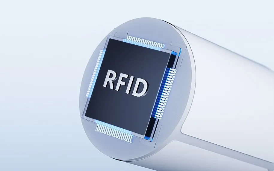 RFID chip built into a label roll