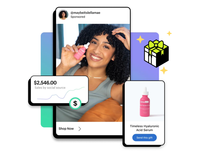 Creator program illustration with social content, gifts and earnings